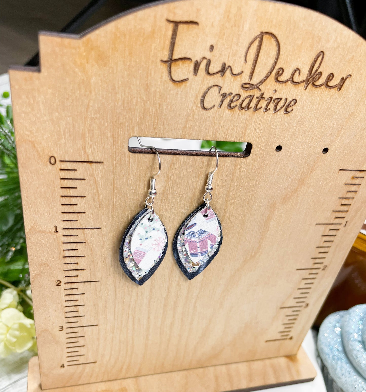 Winter Blues Layered Earrings | Rebecca Style Dangle Earrings | Layered Petal Shape