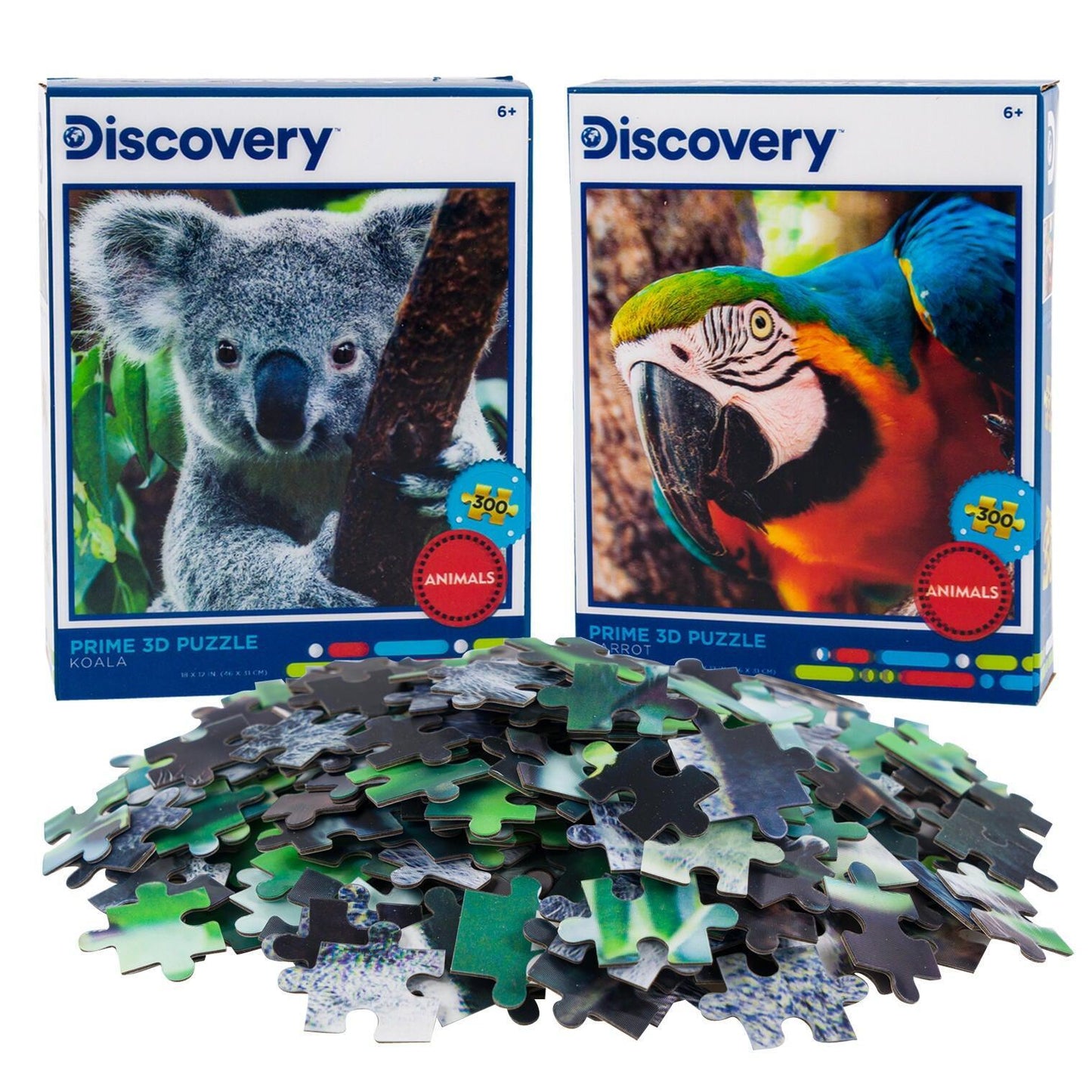 Koala & Parrot Set of 2 300 Piece Lenticular Jigsaw Puzzles Prime 3D