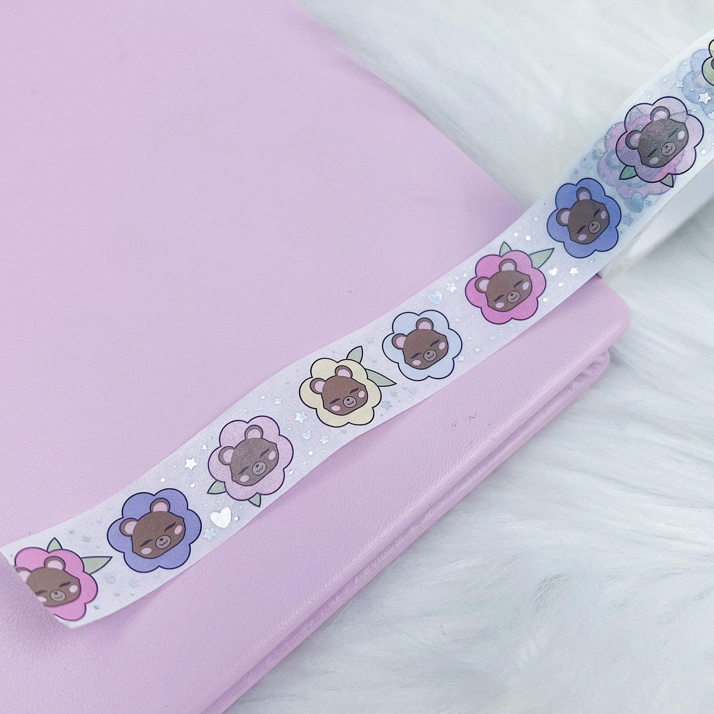Flowery Honey Bear 15 MM Washi Tape | Holo Foiled