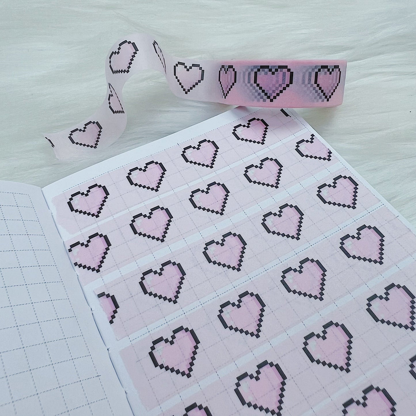 Gamer Babe Pixel Hearts Washi Tape | 15MM