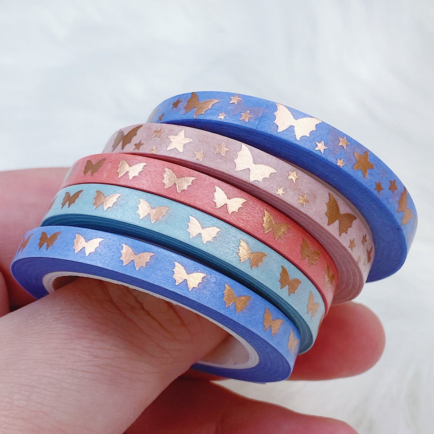 Serenity Baby Bat Bows Perforated Header Washi Bundle | (5) 5MM Tapes