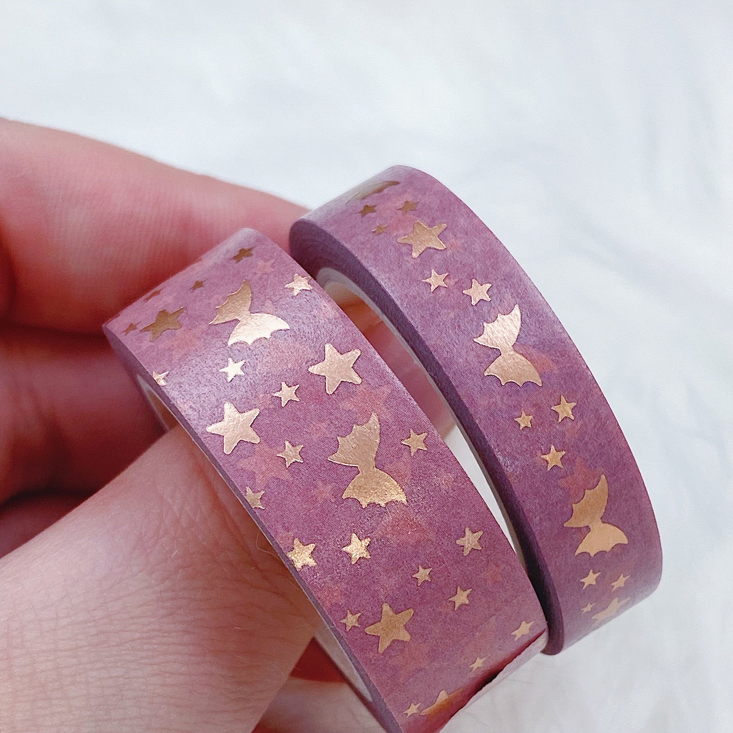 Send Me Nudes Rose Bat Bow Magic Washi Tape Bundle | 15 + 10 MM | Rose Gold Foil