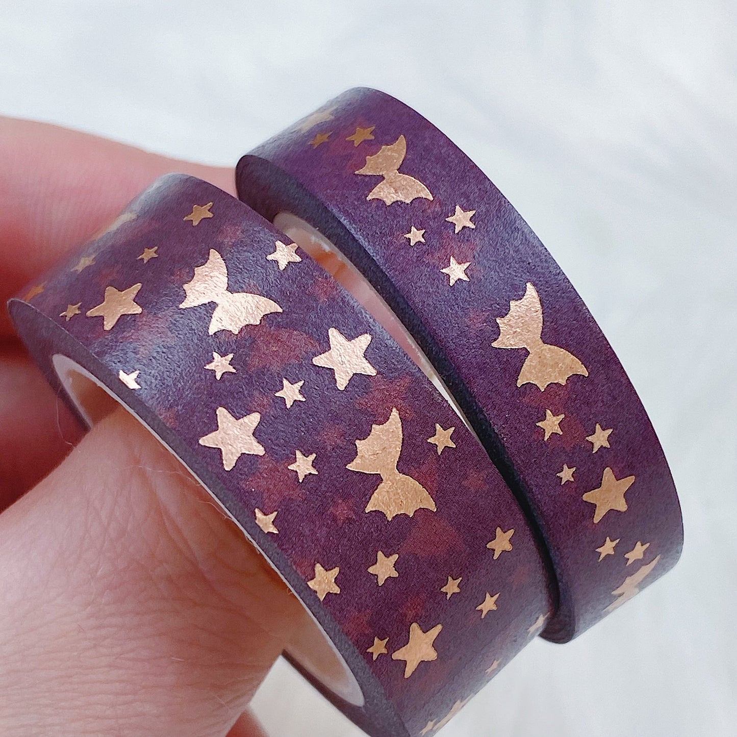 Send Me Nudes Freckle Bat Bow Magic Washi Tape Bundle | 15 + 10 MM | Rose Gold Foil