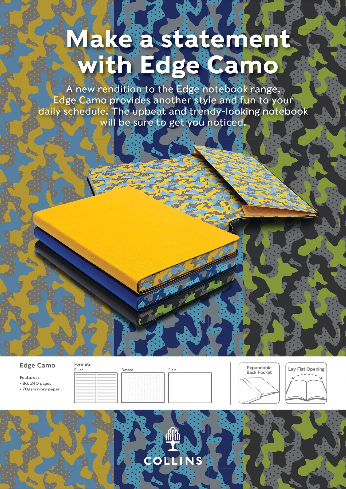 Edge Camo - Notebook B6 Ruled (EDCM1B6R)