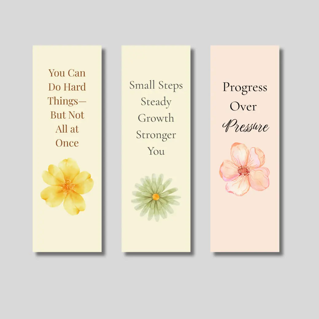Self-Care & Mindfulness Bookmark Set – 3-Pack Mental Wellness Bookmarks for Calm, Focus & Reflection