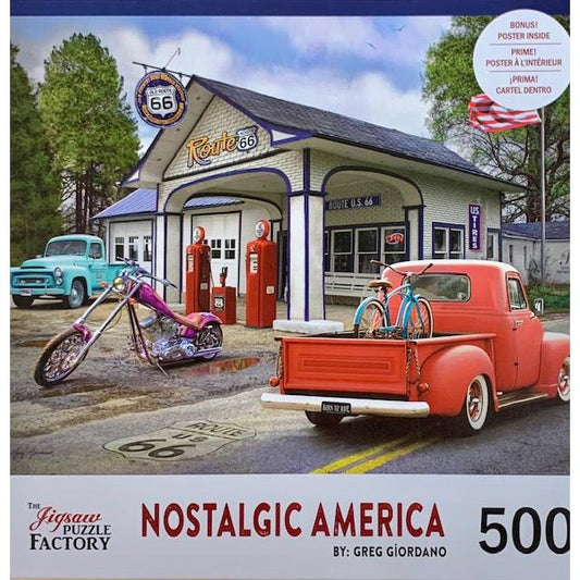 Summer Fill Up Nostalgic America 500 Piece Jigsaw Puzzle Leap Year