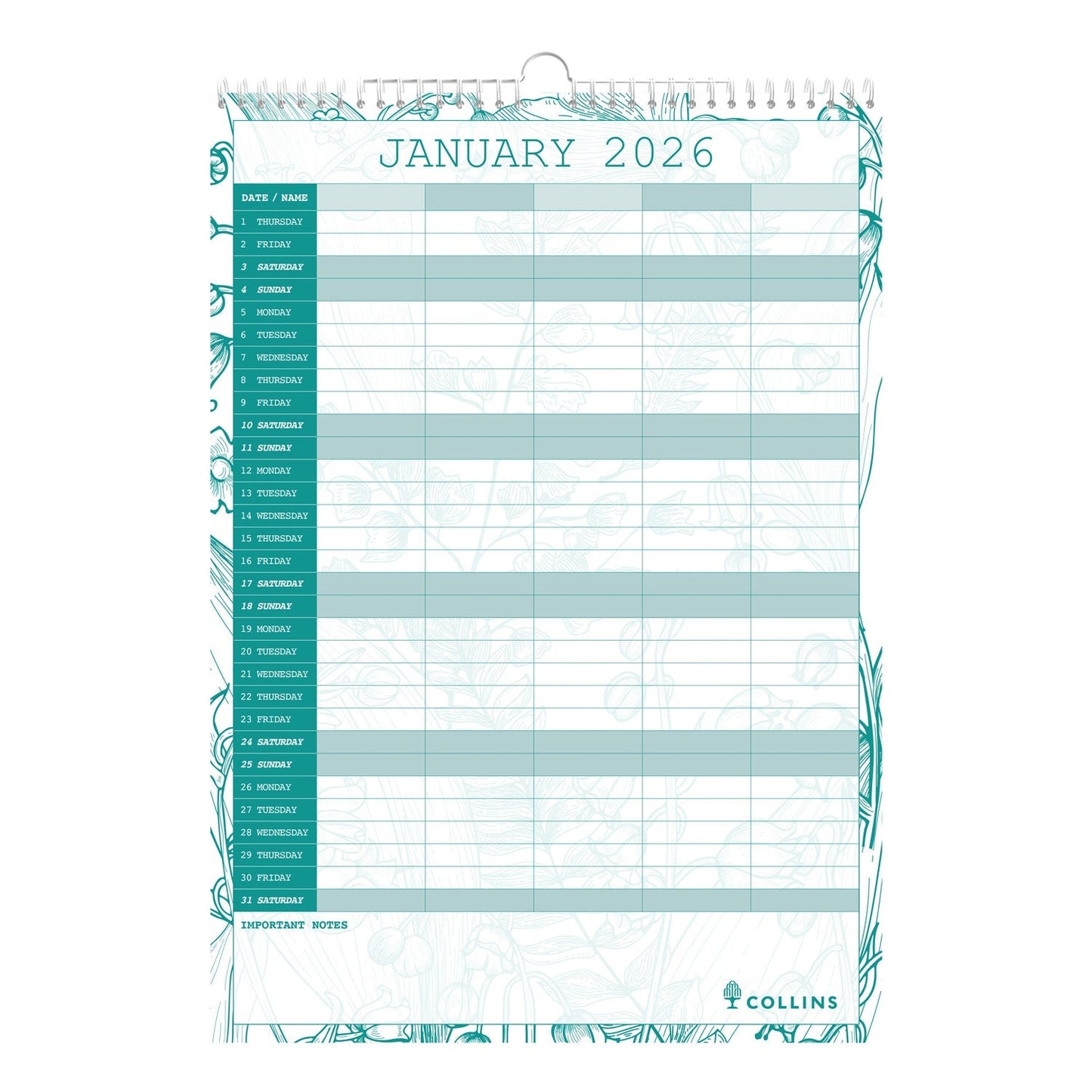 Tara Monthly Wall Calendar- 2026