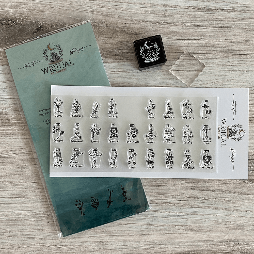 Sellos de Tarot - Juego de 26 sellos originales de fotopolímero transparente