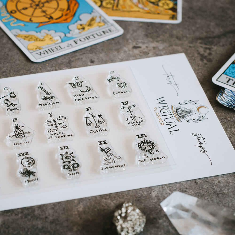 Sellos de Tarot - Juego de 26 sellos originales de fotopolímero transparente