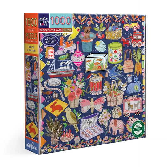 The Cat & the Yarn 1000 Piece Jigsaw Puzzle eeBoo