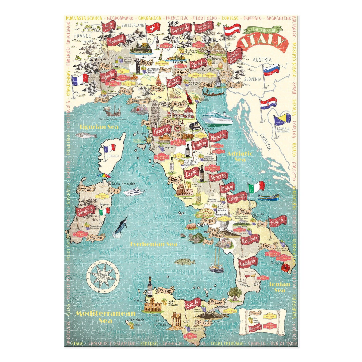 Wines Of Italy 1000 Piece Jigsaw Puzzle Ginger Fox