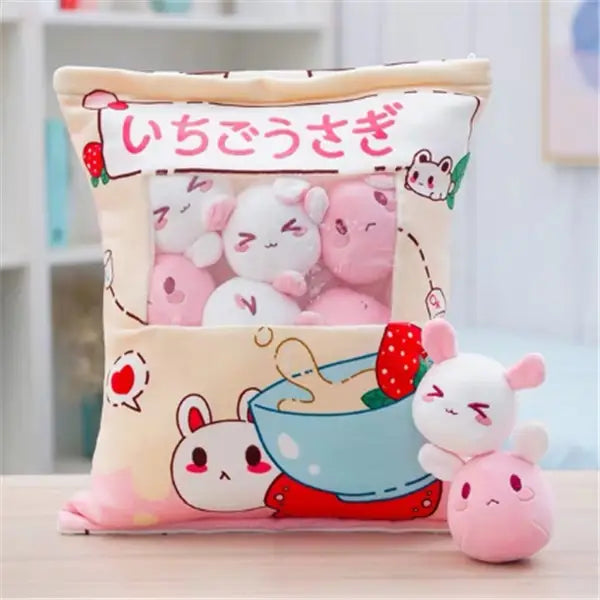A Large Bag Of Snacks And Pillow Plush Toys Beige A Large Bag Of Snacks And Pillow Plush T