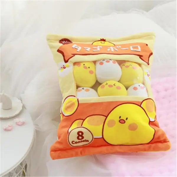 A Large Bag Of Snacks And Pillow Plush Toys Orange A Large Bag Of Snacks And Pillow Plush T