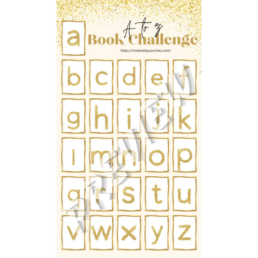 A to Z Book Challenge Free Digital Download - Book Tracker