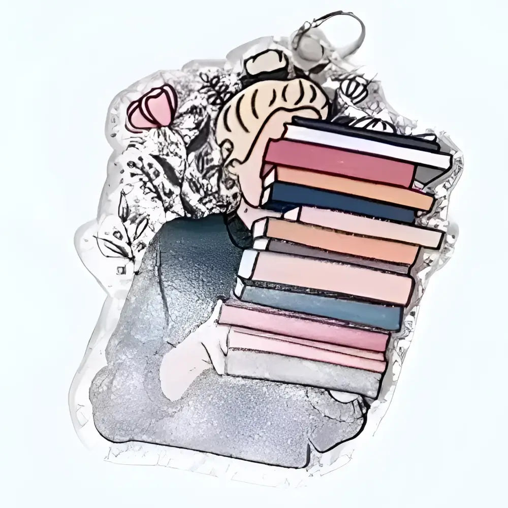 Acrylic Book–USB-C Dust Plug Charm for Kindle Phones and Tablets - Book Stack - Accessories
