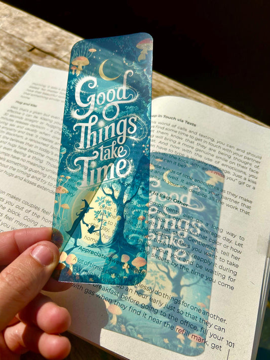Good Things Take Time Bookmark – Mystical Witchy Vibes, Celestial Magic, Patience & Manifestation Gift