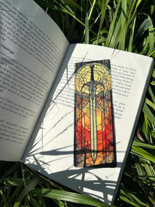 Lord Of The Rings Bookmark - Handcrafted Lord of the Inspired Bookmark Rings, Fantasy Sword Design, Perfect Gift for Tolkien Fans
