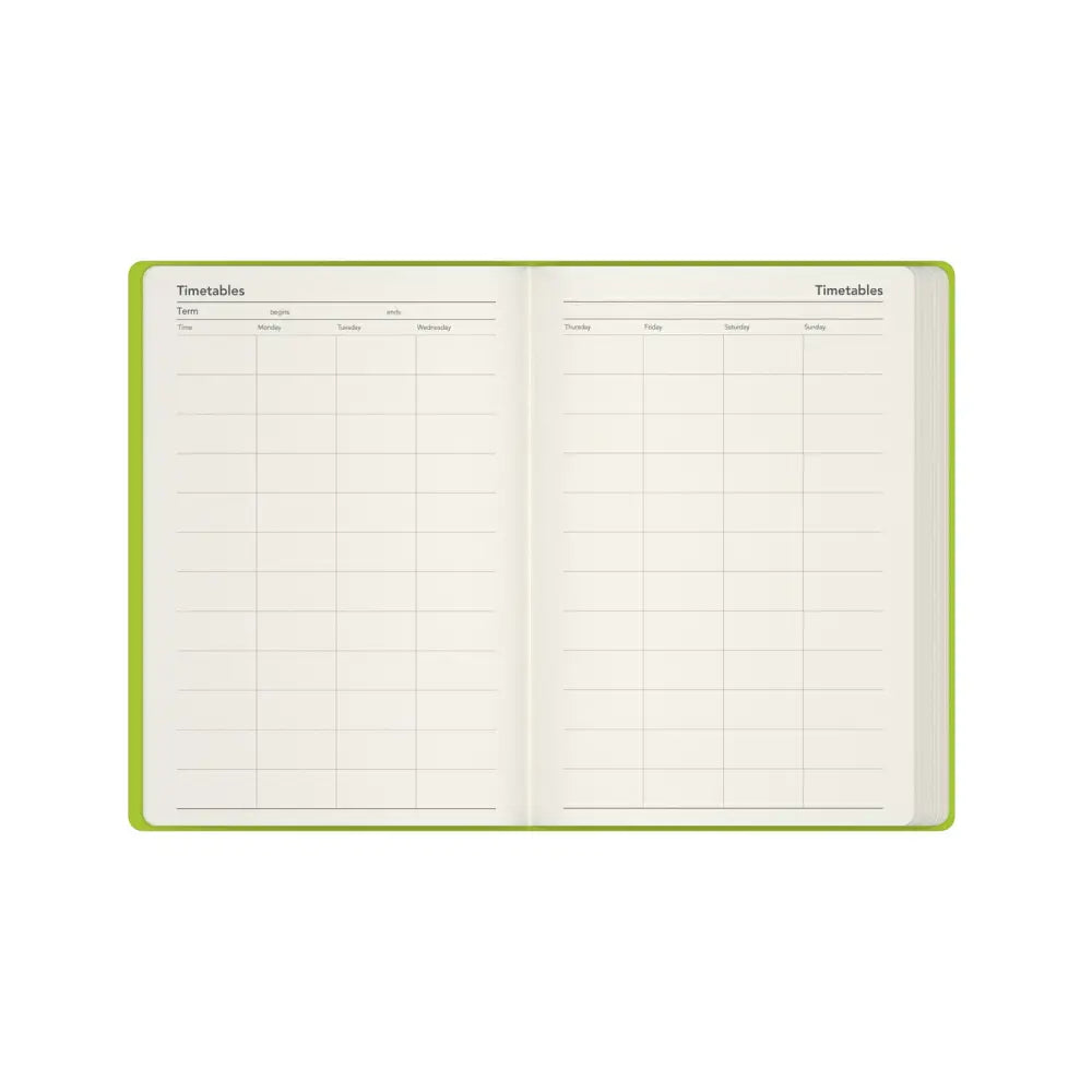 Affirmation - A5 Week-to-View Mid/Academic Year Diary Planner 2025-2026 - Green - Fashion Diaries
