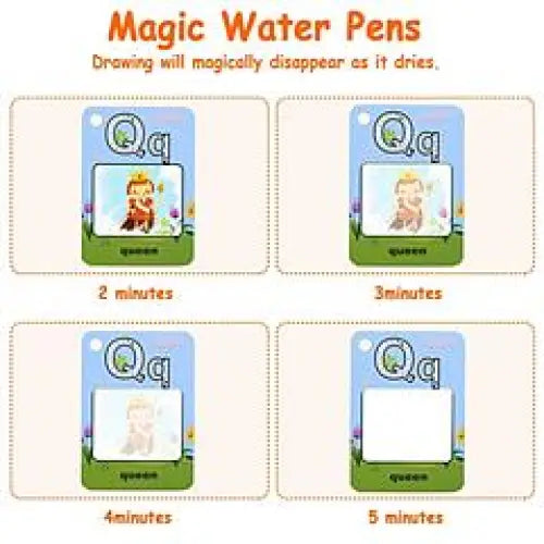 Alphabet Water Coloring Cards with 2 Magic Water Pens