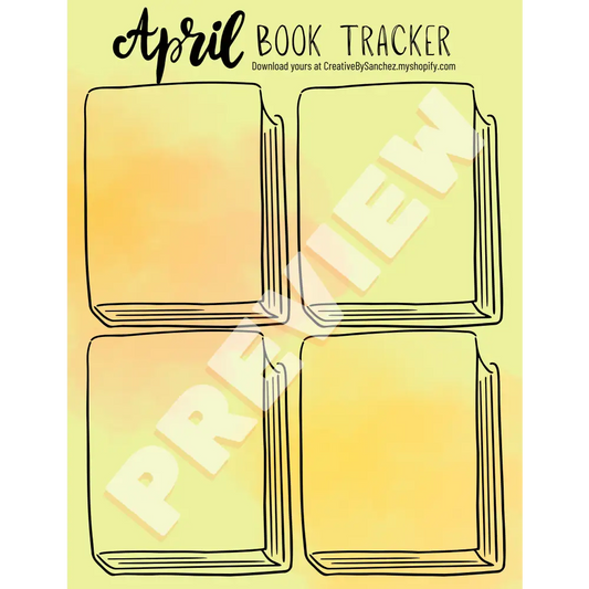 April Book Trackers - 4 Books - Book Tracker