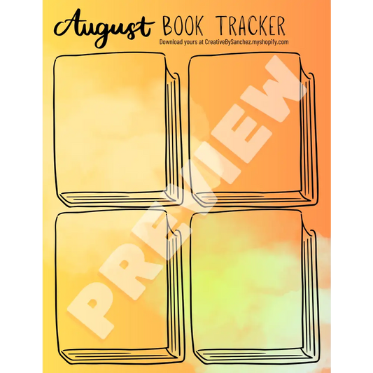 August Book Trackers - 4 Books - Book Tracker