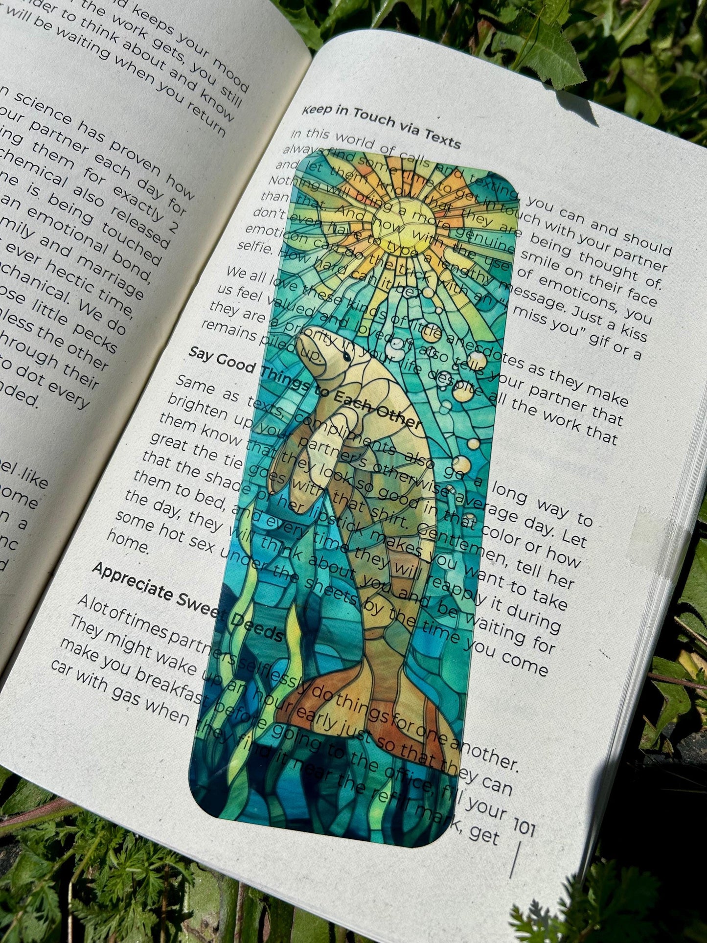 Manatee Lovers Bookmark - Cute Sea Cow Book Accessory, Ocean Animal Gift, Marine Life Bookmark, Unique Gift for Book Lovers