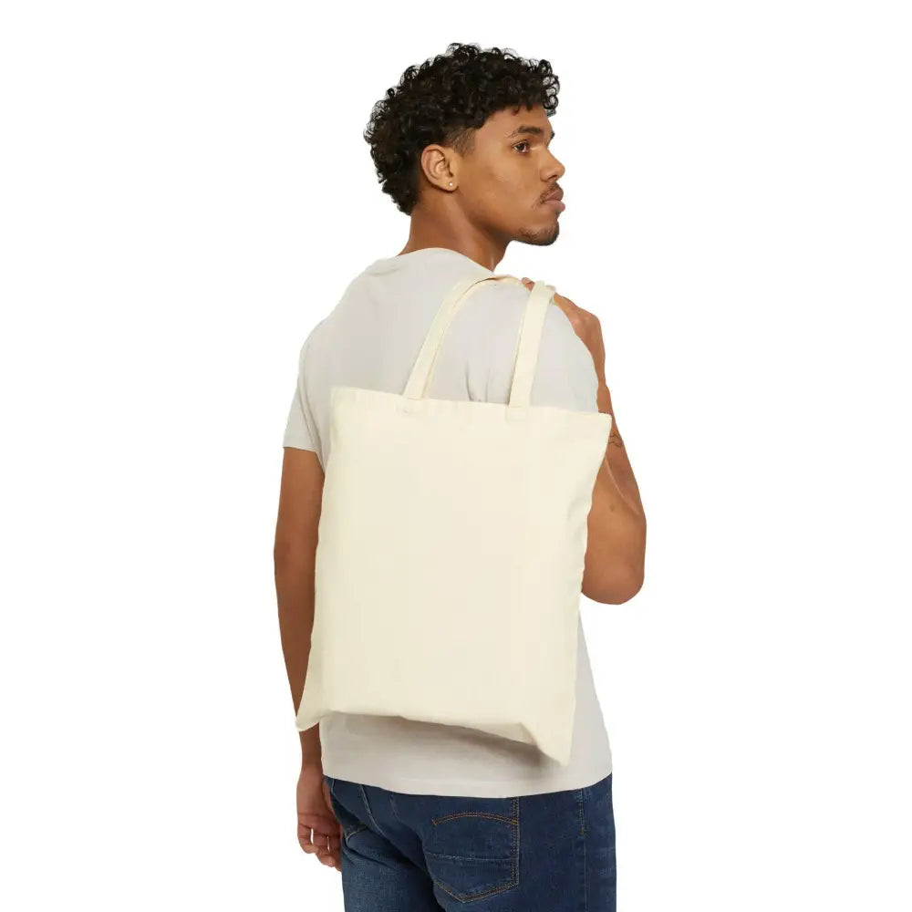 Bibliophile Cat Cotton Canvas Tote Bag - Natural / 15’’ x 16’’ - Tote Bag