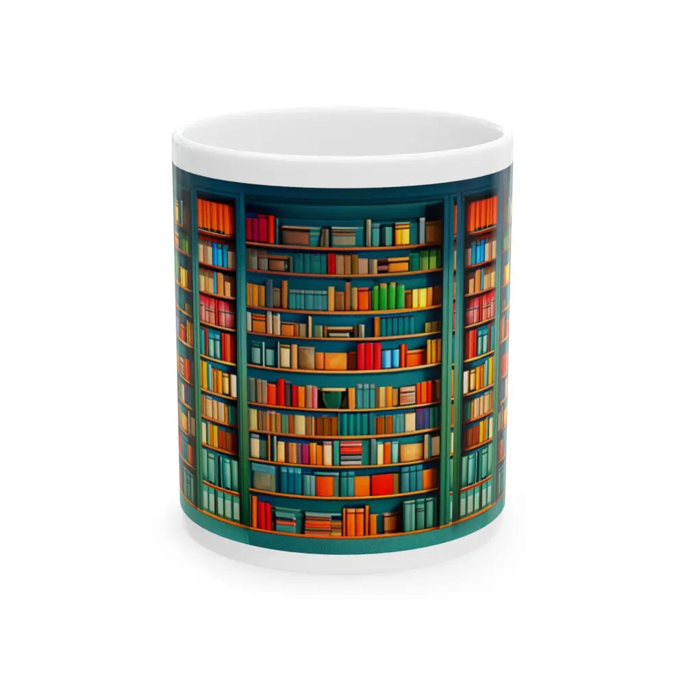 Bookshelf Ceramic Mug (11oz 15oz) - 11oz - Mug