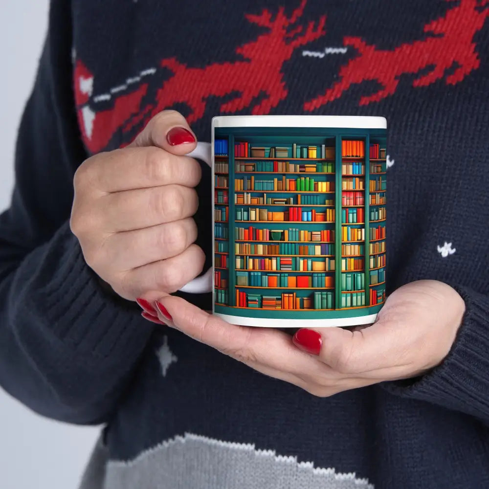 Bookshelf Ceramic Mug (11oz 15oz) - Mug