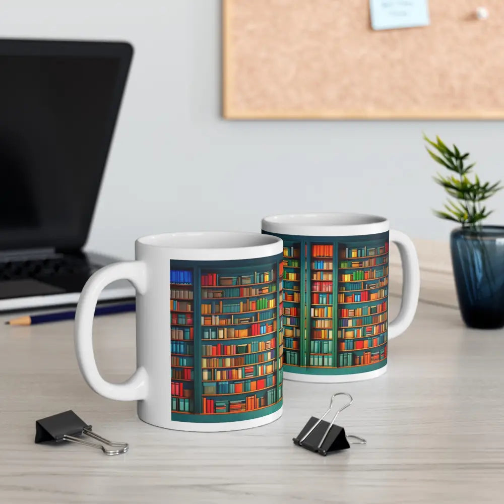 Bookshelf Ceramic Mug (11oz 15oz) - Mug