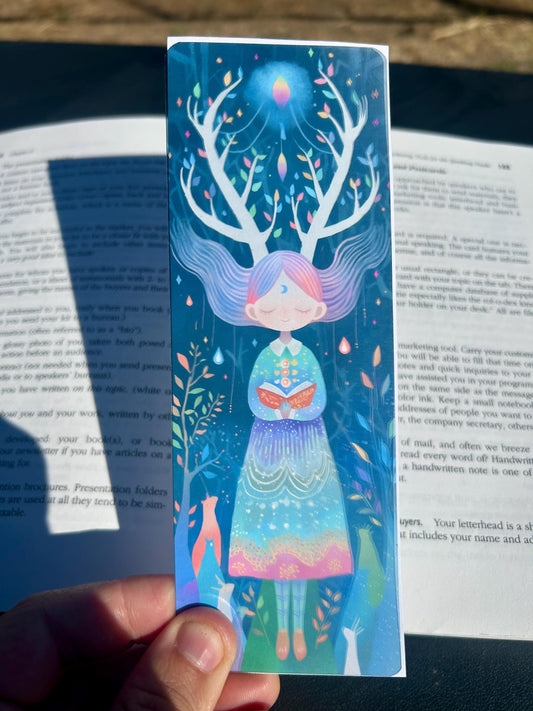 Deer Antler Girl Art Print – Celestial Fantasy Portrait in Flowing Gown | Dreamcore Fairy Wall Art | Radiant Magical Aesthetic Decor