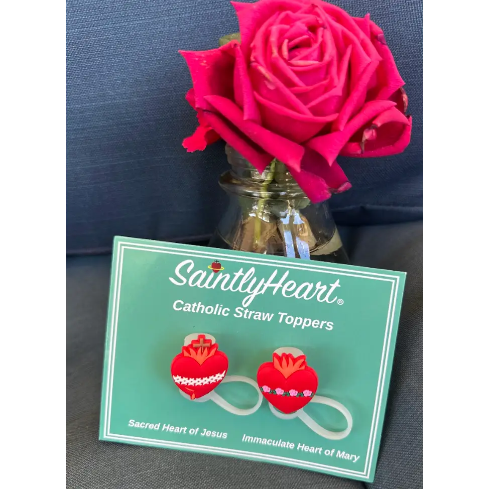 Catholic Straw Toppers: Holy Hearts (a 2 pack!)