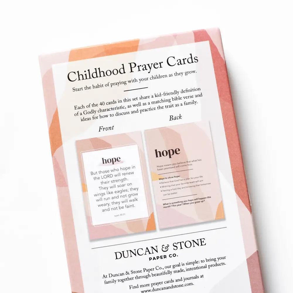 Childhood Prayer Cards Baby Gift Sets