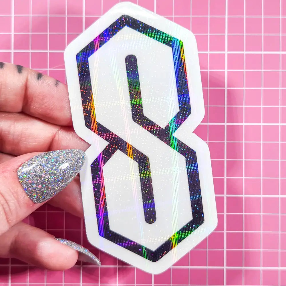 ’Cool S’ Holographic Vinyl Sticker Large Stickers