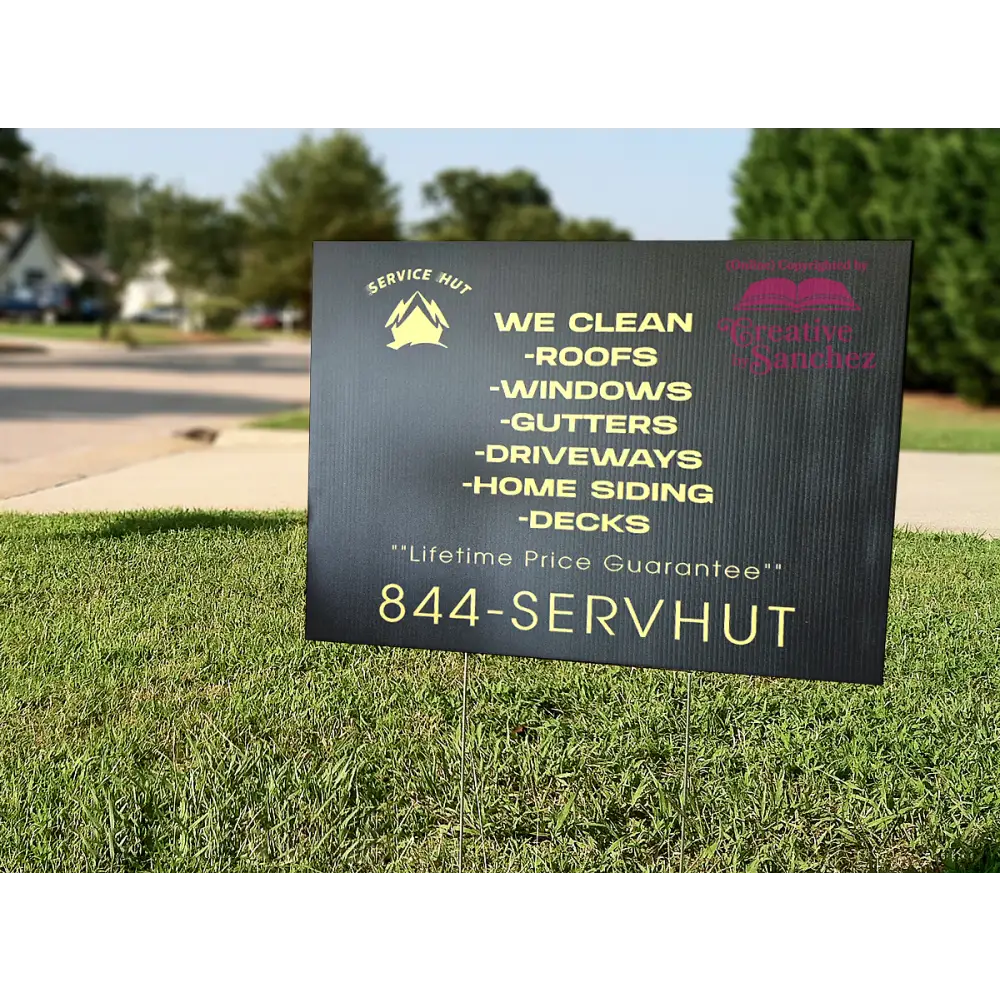 Custom Corrugated Plastic Yard Signs – Double Sided - Unglossed – 24’’ x 18’’ Size – 4mm - Custom