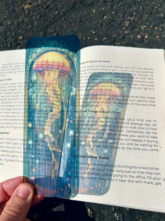 Gorgeous Jellyfish Bookmark – Cosmic Ocean Art, Mystical Sea Creature, Unique Gift for Ocean Lovers