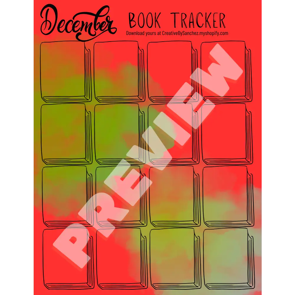 December Book Trackers - 16 Books - Book Tracker