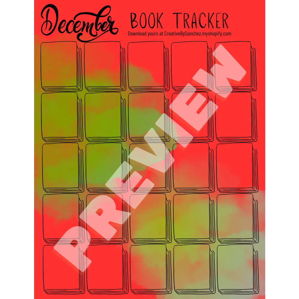 December Book Trackers - 25 Books - Book Tracker