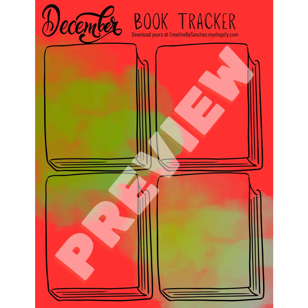 December Book Trackers - 4 Books - Book Tracker