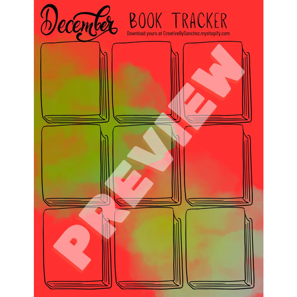December Book Trackers - 9 Books - Book Tracker
