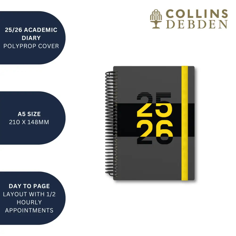 Delta A5 Day To Page with Appointments Mid/Academic Year Planner 2025 2026 Fashion Diaries