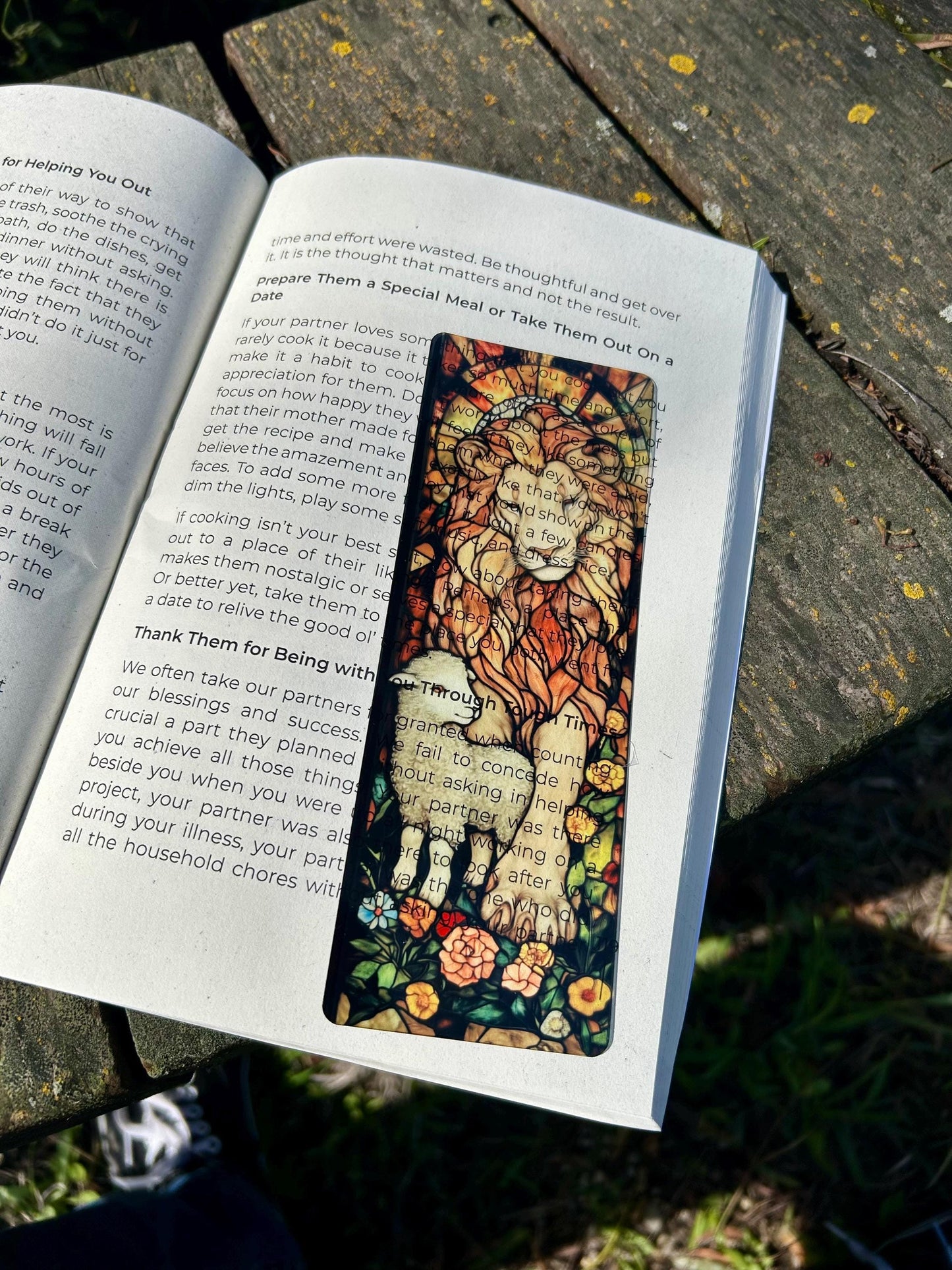 Lion and the Lamb Bookmark – Christian Faith Gift, Biblical Symbolism, Religious Inspirational, Peace and Strength, Unique Book Accessory