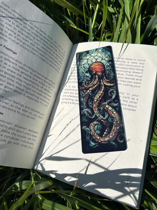 Kraken Octopus Bookmark – Handmade Mythical Sea Creature Bookmark, Fantasy Book Lover Gift, Ocean-Inspired, Nautical Themed Bookmark