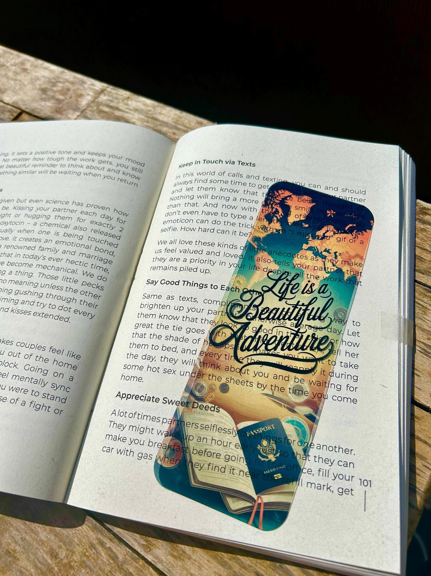 Life Is A Beautiful Adventure Bookmark – Inspirational Travel Gift, Motivational Quote Book Lover Accessory, Wanderlust Reading Keepsake
