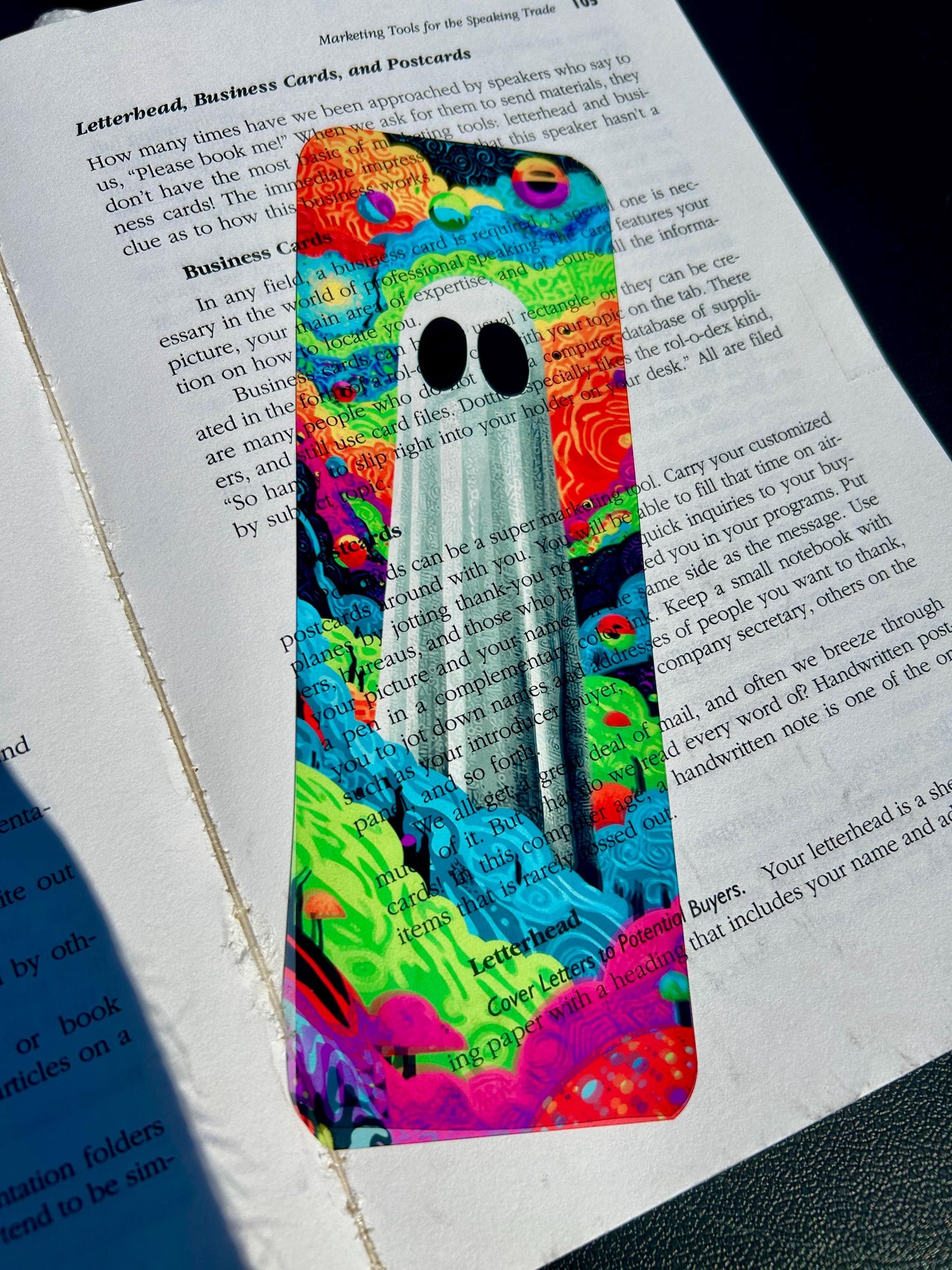 Kawaii Ghost Bookmark – Adorable Sweet & Spooky Cute Ghost Book Marker, Perfect Pastel Halloween Gift for Book Lovers