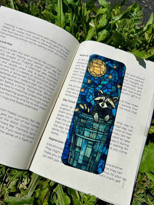 Trash Raccoon Bookmark - Cute Funny Raccoon Reading Accessory, Garbage Panda Gift, Animal Lover Bookmark, Unique Bookish Gift