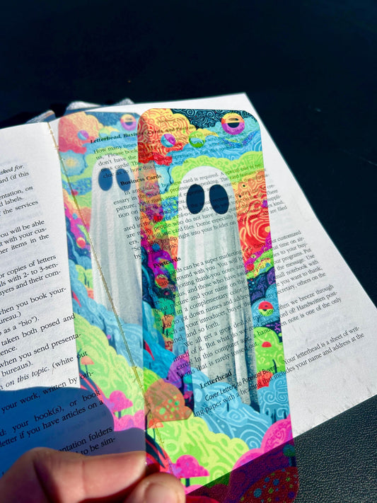 Kawaii Ghost Bookmark – Adorable Sweet & Spooky Cute Ghost Book Marker, Perfect Pastel Halloween Gift for Book Lovers
