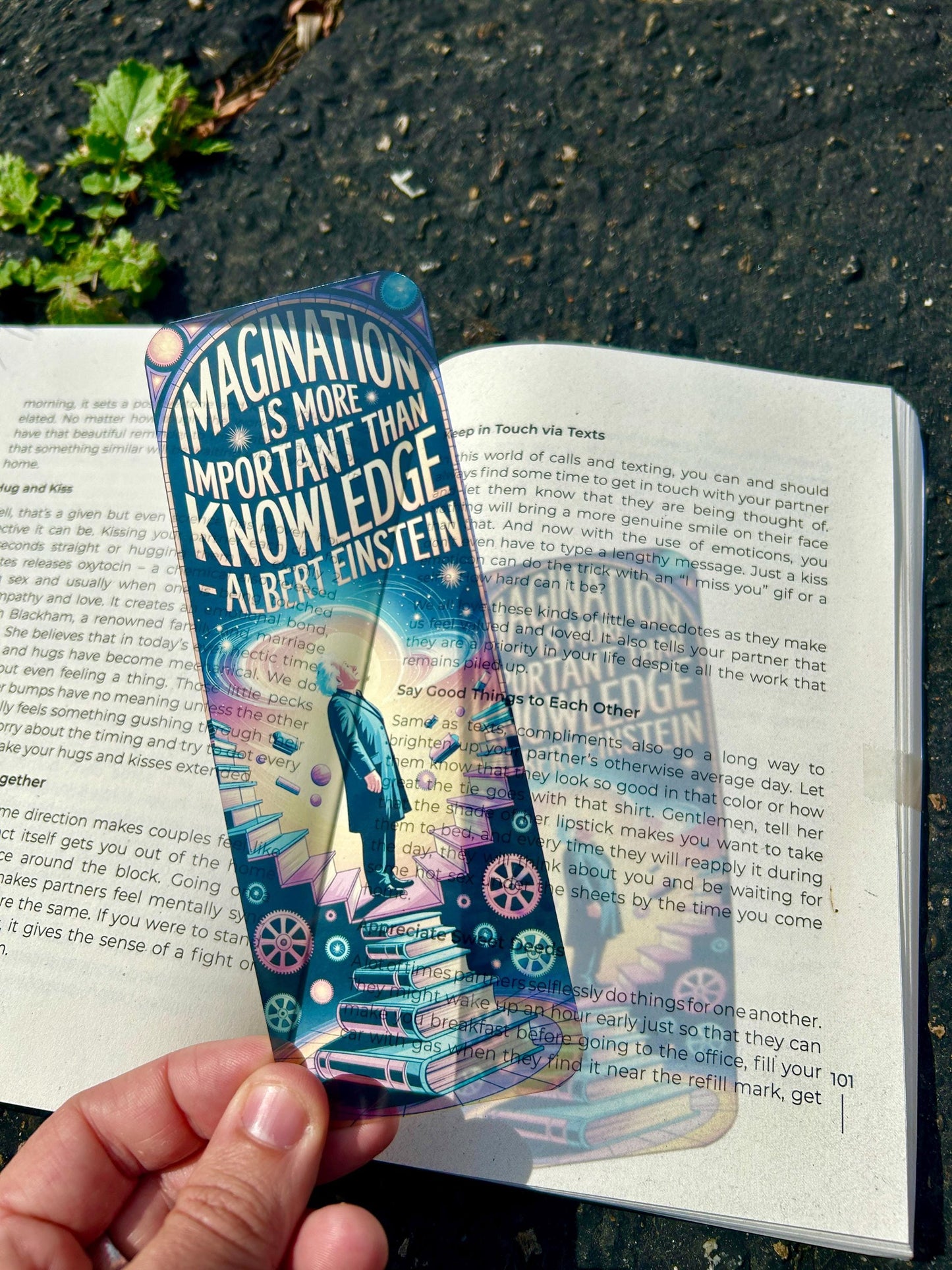 Imagination Is More Important Than Knowledge Bookmark – Albert Einstein Quote, Inspiring Gift for Book Lovers & Dreamers