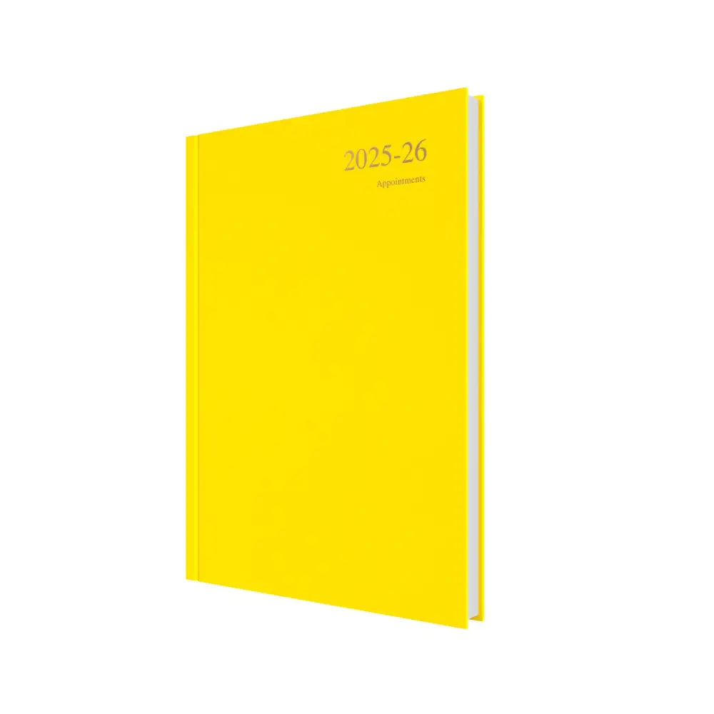 Essentials A4 Day to Page with Appointments Mid/Academic Year Diary Planner 2025 2026 Yellow Business Diaries