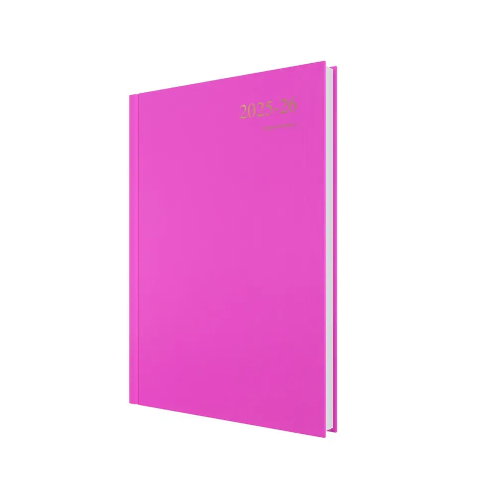 Essentials A4 Day to Page with Appointments Mid/Academic Year Diary Planner 2025 2026 Pink Business Diaries